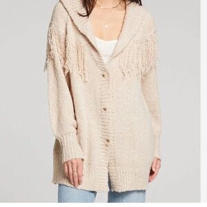 Saltwater LUXE Cream Fringe Cardigan
